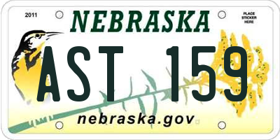 NE license plate AST159
