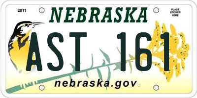 NE license plate AST161