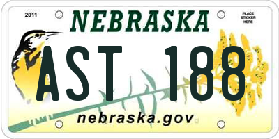 NE license plate AST188