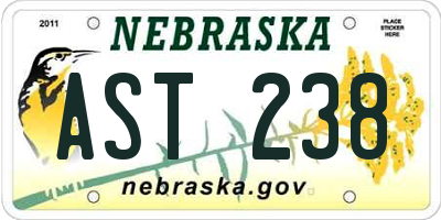 NE license plate AST238