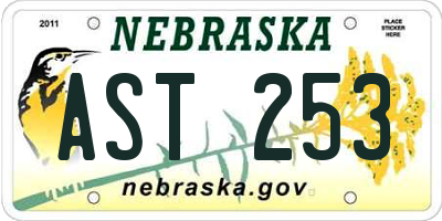 NE license plate AST253