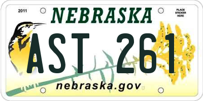 NE license plate AST261