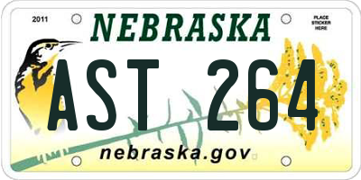 NE license plate AST264