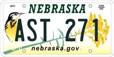 NE license plate AST271