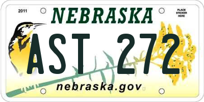 NE license plate AST272
