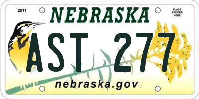 NE license plate AST277