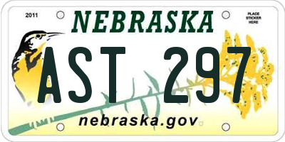NE license plate AST297