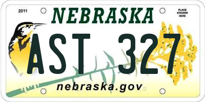 NE license plate AST327