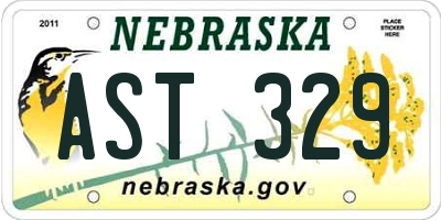 NE license plate AST329