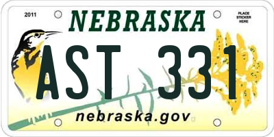NE license plate AST331