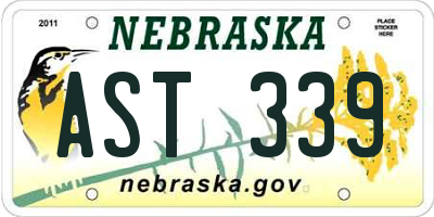 NE license plate AST339
