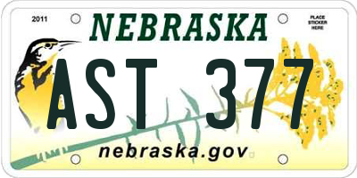 NE license plate AST377