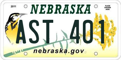 NE license plate AST401