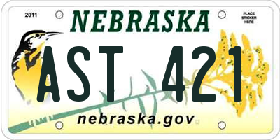 NE license plate AST421