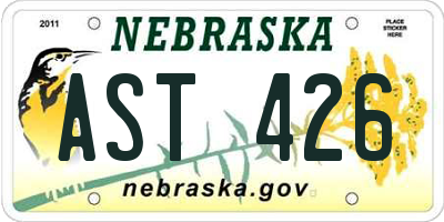 NE license plate AST426