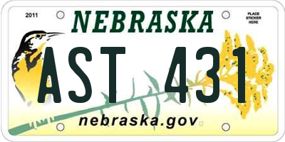 NE license plate AST431
