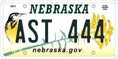 NE license plate AST444