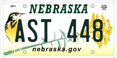 NE license plate AST448