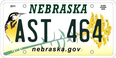 NE license plate AST464