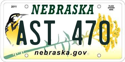 NE license plate AST470