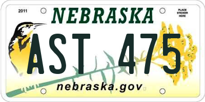 NE license plate AST475