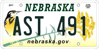 NE license plate AST491