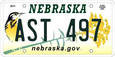 NE license plate AST497