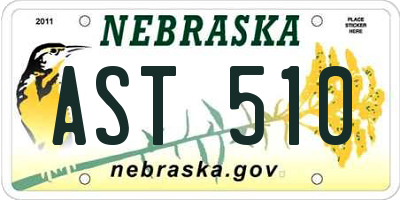 NE license plate AST510