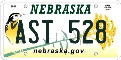 NE license plate AST528