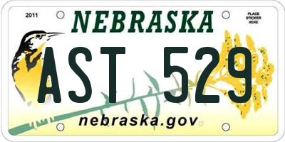 NE license plate AST529