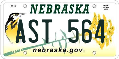 NE license plate AST564