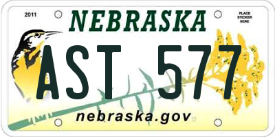 NE license plate AST577