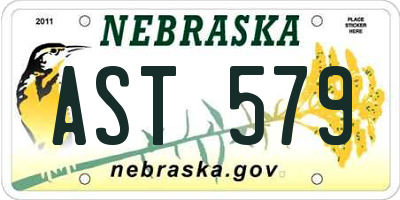 NE license plate AST579
