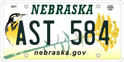 NE license plate AST584