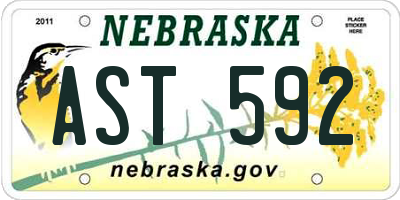 NE license plate AST592