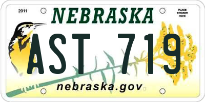NE license plate AST719