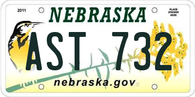 NE license plate AST732