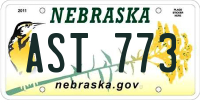 NE license plate AST773