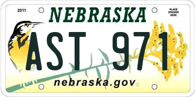 NE license plate AST971