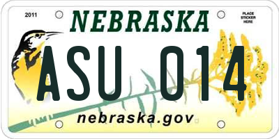 NE license plate ASU014