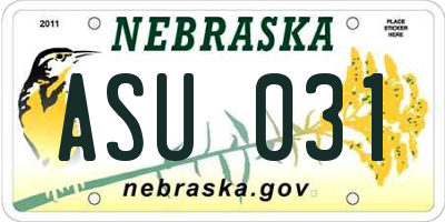 NE license plate ASU031
