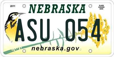 NE license plate ASU054