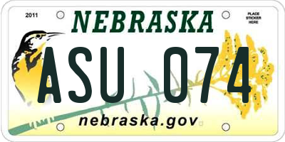 NE license plate ASU074