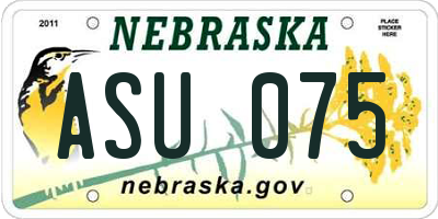 NE license plate ASU075