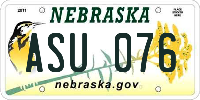 NE license plate ASU076