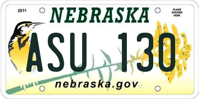 NE license plate ASU130