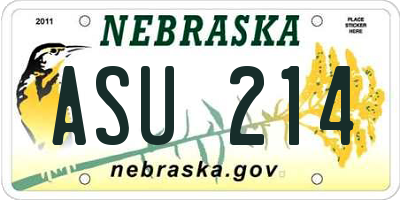 NE license plate ASU214