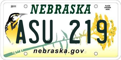 NE license plate ASU219