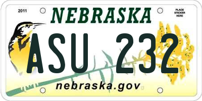 NE license plate ASU232