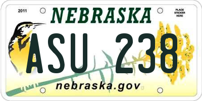 NE license plate ASU238